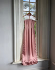 Vintage 90s Dusty Rose Satin High Neck Dress