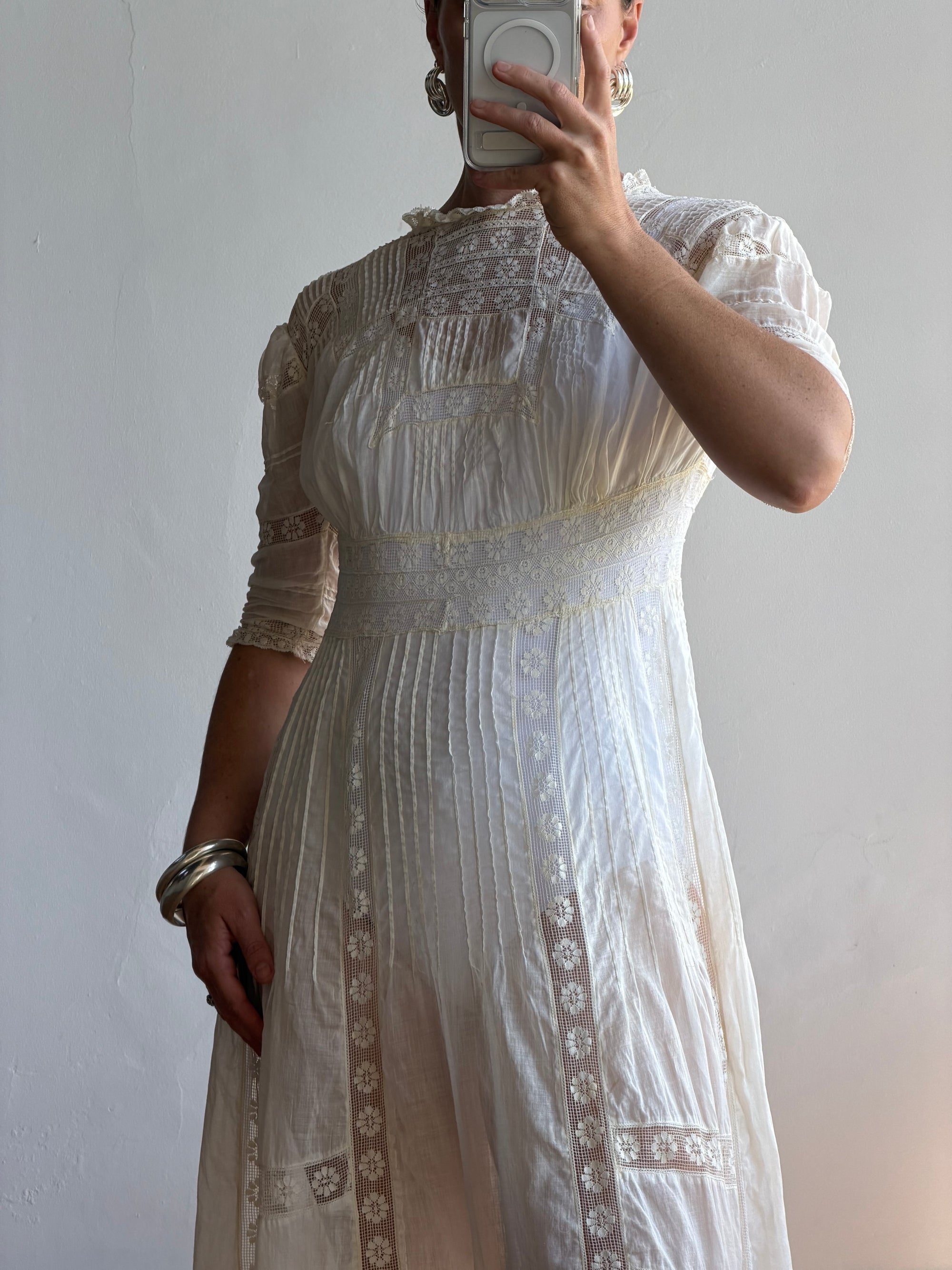Edwardian Cotton Tea Wedding Dress