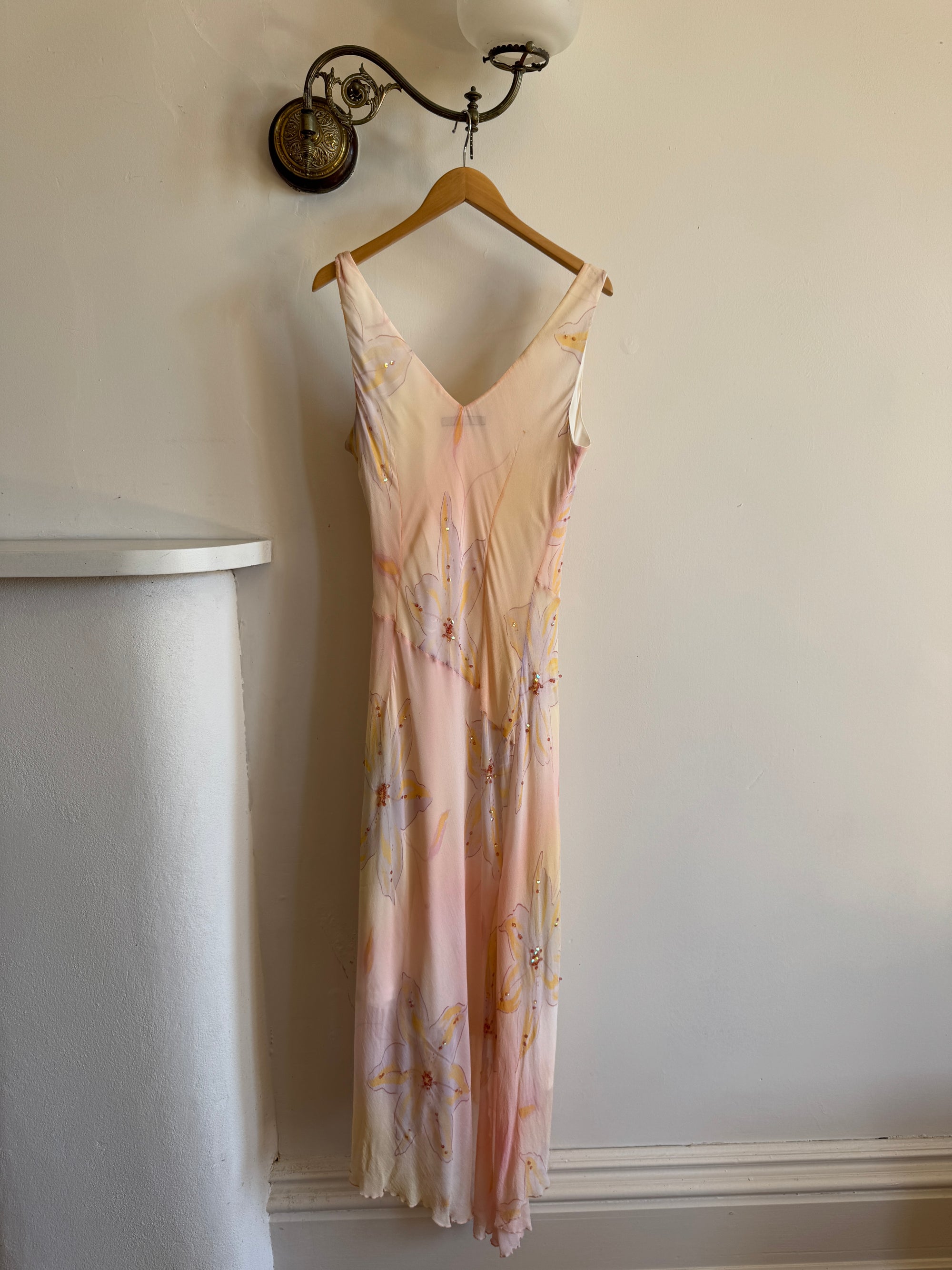 Vintage 90s Bias Cut Watercolour Floral Sundress