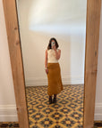 Vintage 90s Christian Dior Suede Leather Midi Skirt