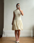 Vintage 90s Cream Broderie Anglaise Bubble Mini Dress