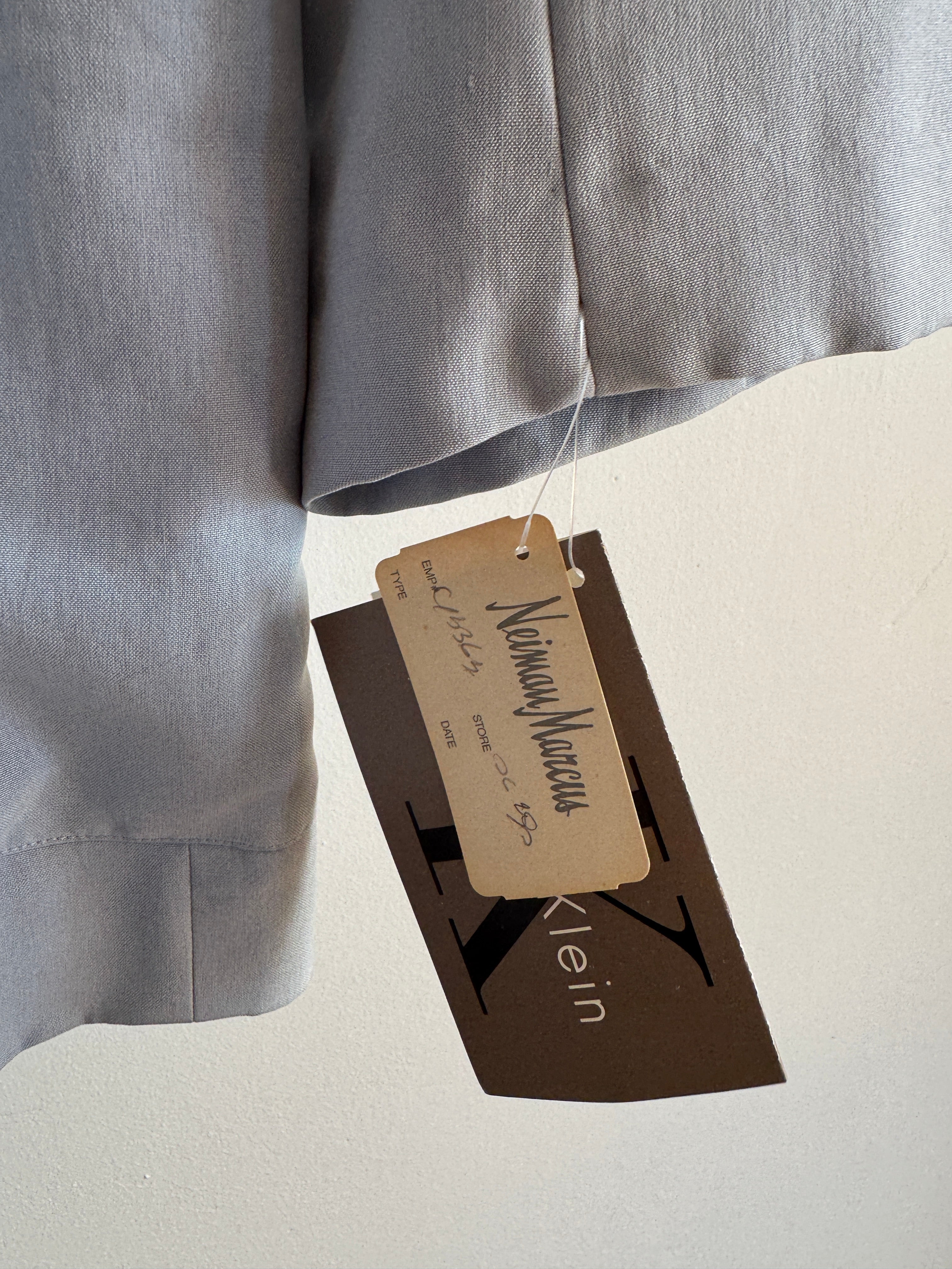 Vintage 90s Calvin Klein Pure Silk Double Breasted Blazer Dusty Blue