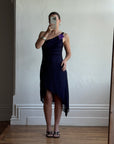 Vintage Y2K Party Dress with Flower Purple Noir