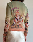 Vintage Y2K Buenos Aires Mesh Graphic Top