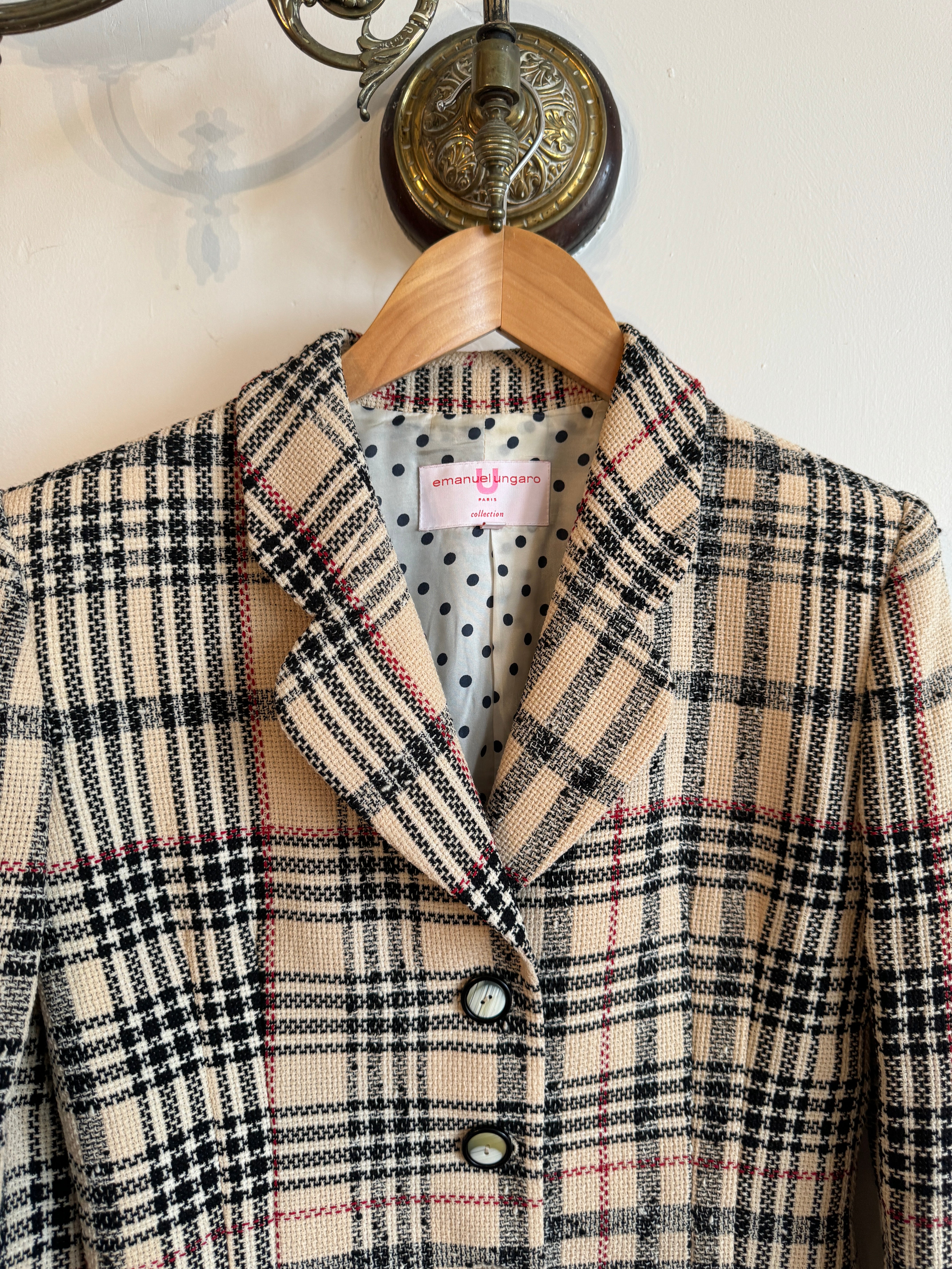 Vintage Emanuel Ungaro Tweed Tailored Blazer