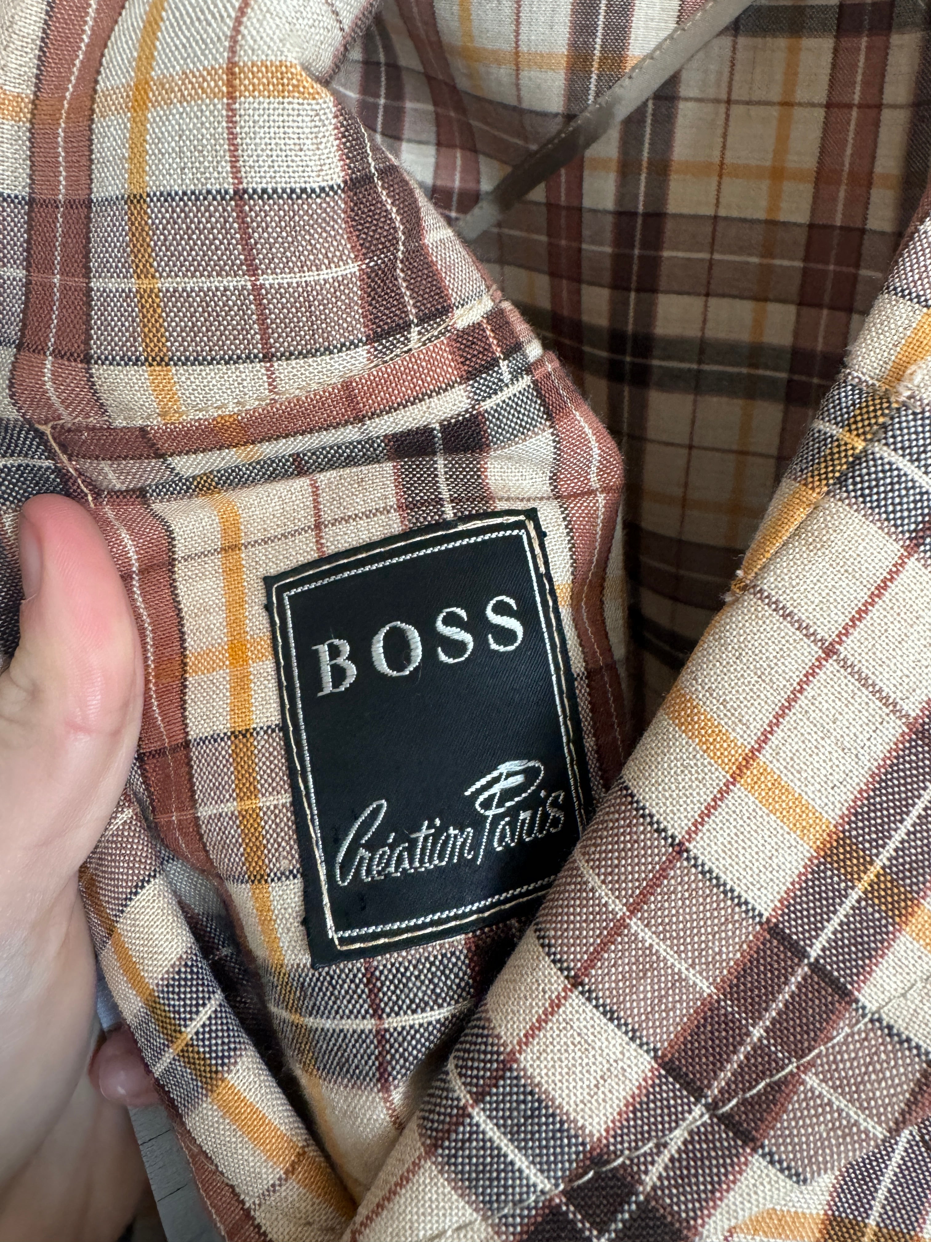 Vintage Boss Caramel Plaid Tailored Blazer