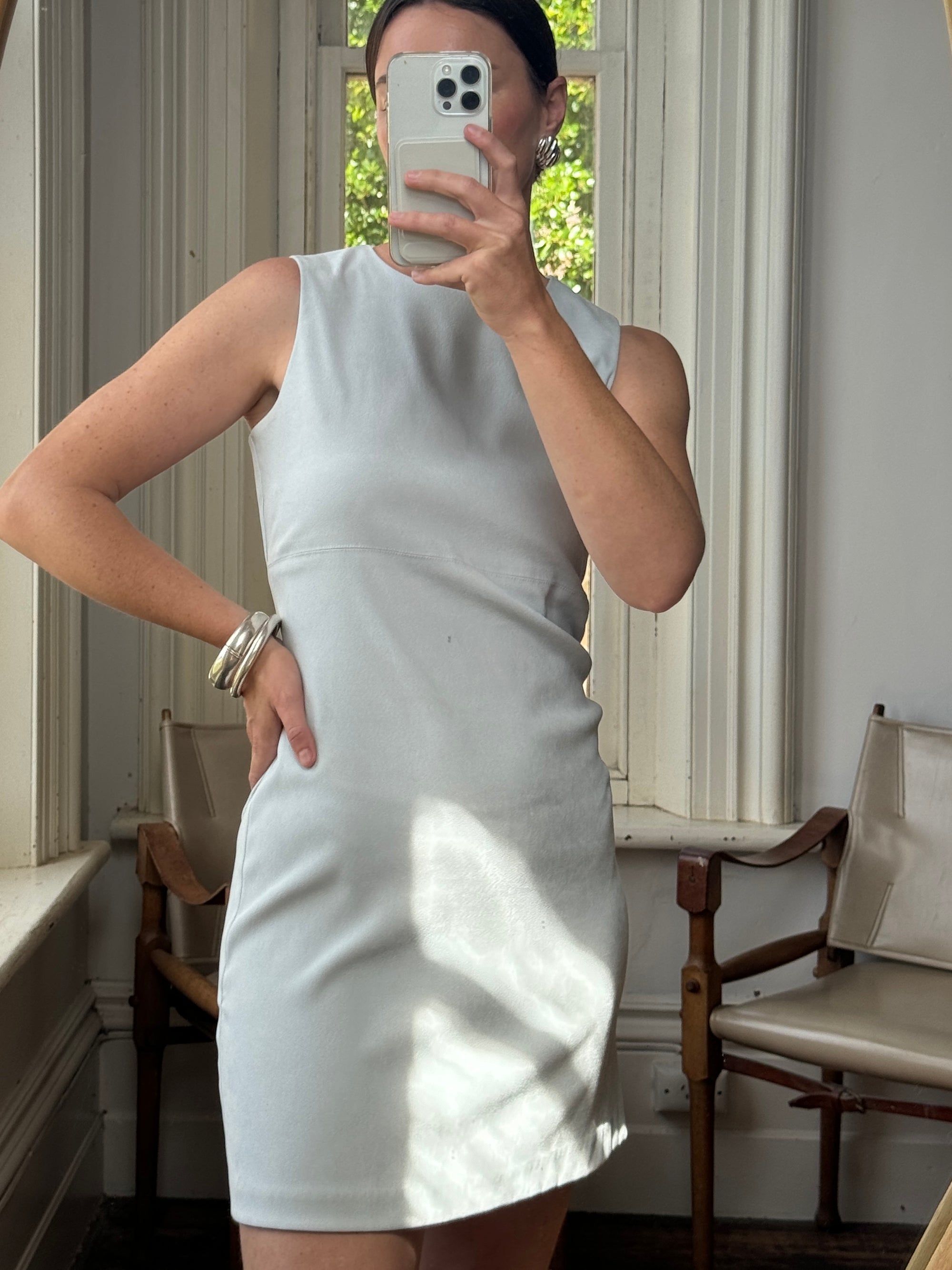 Vintage 90s Australian Made Mini Dress Ice Blue