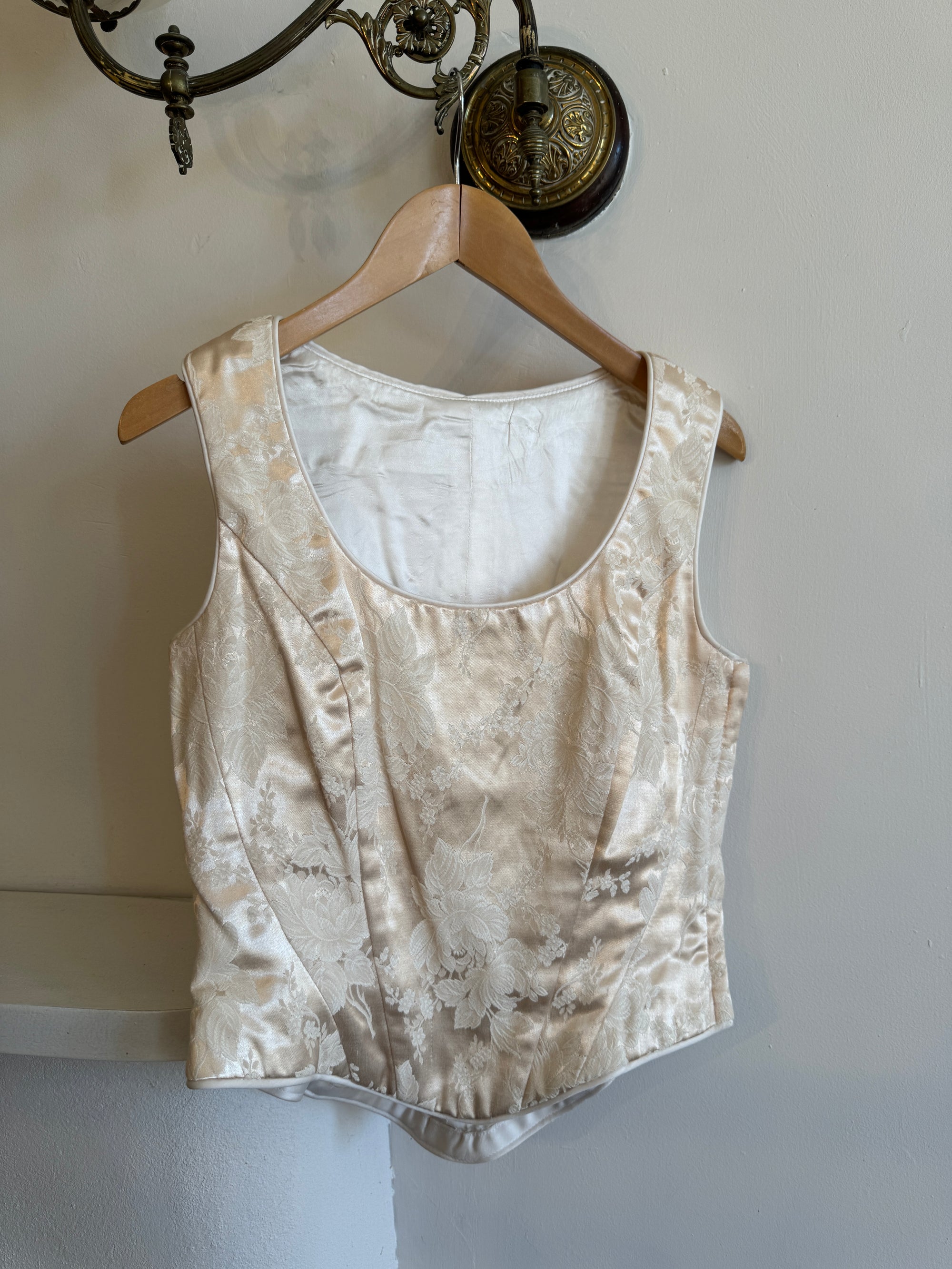 Vintage 90s Brocade Corset and Princess Satin Skirt Bridal Set
