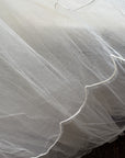 Vintage Scalloped Tulle Veil with Satin Rosette