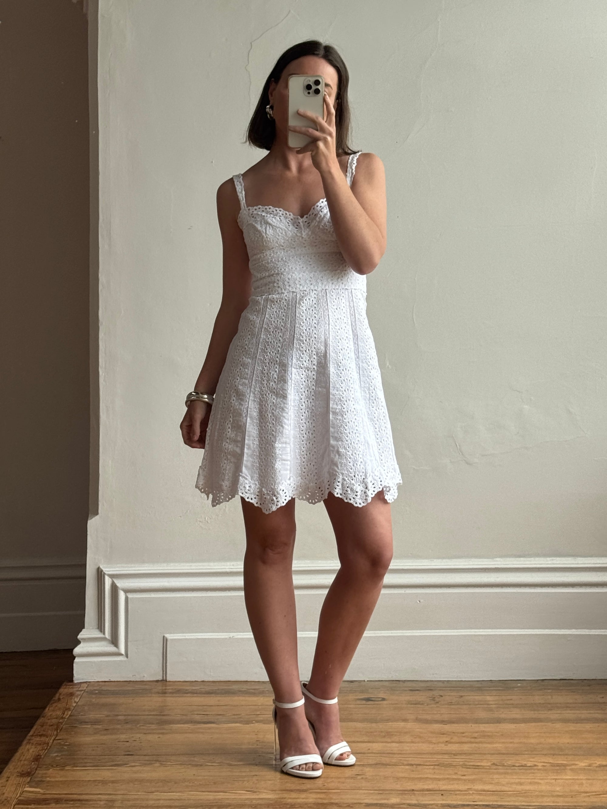 Vintage Y2K Collette Dinnigan Broderie Anglaise Mini Dress