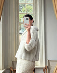 Vintage 60s Faux Fur Cropped Jacket Light Grey