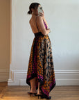 Vintage Y2K Lisa Ho Silk Scarf Dress Sunset