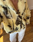Vintage 70s Australian Made Spotted Rabbit Fur Jacket