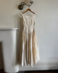 Vintage 90s Pure Silk Pleated Waist Wedding Dress