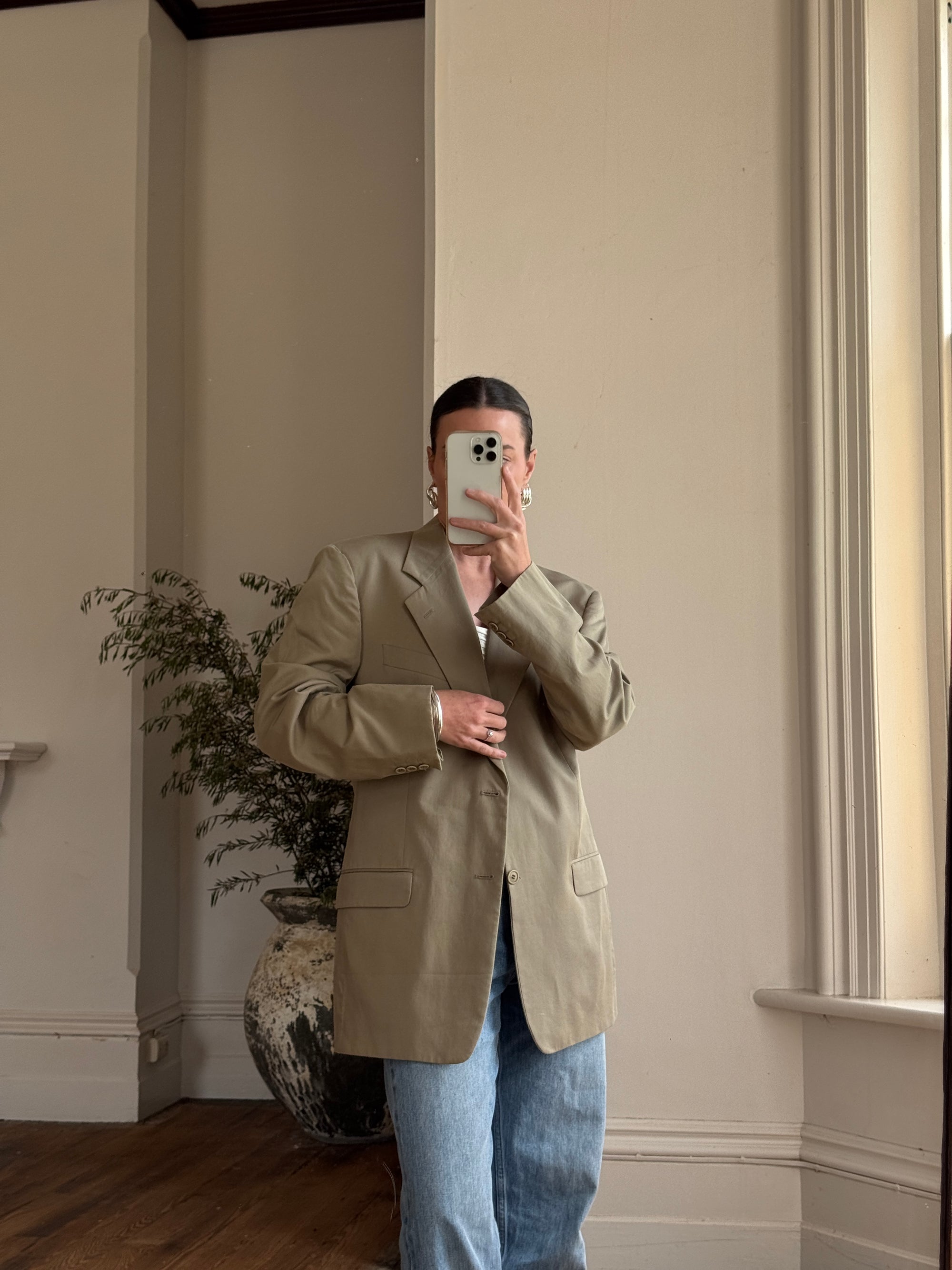 Vintage 90s Valentino Light Olive Blazer