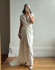 Archival Y2K Australian Made Draped Crossover Wedding Dress