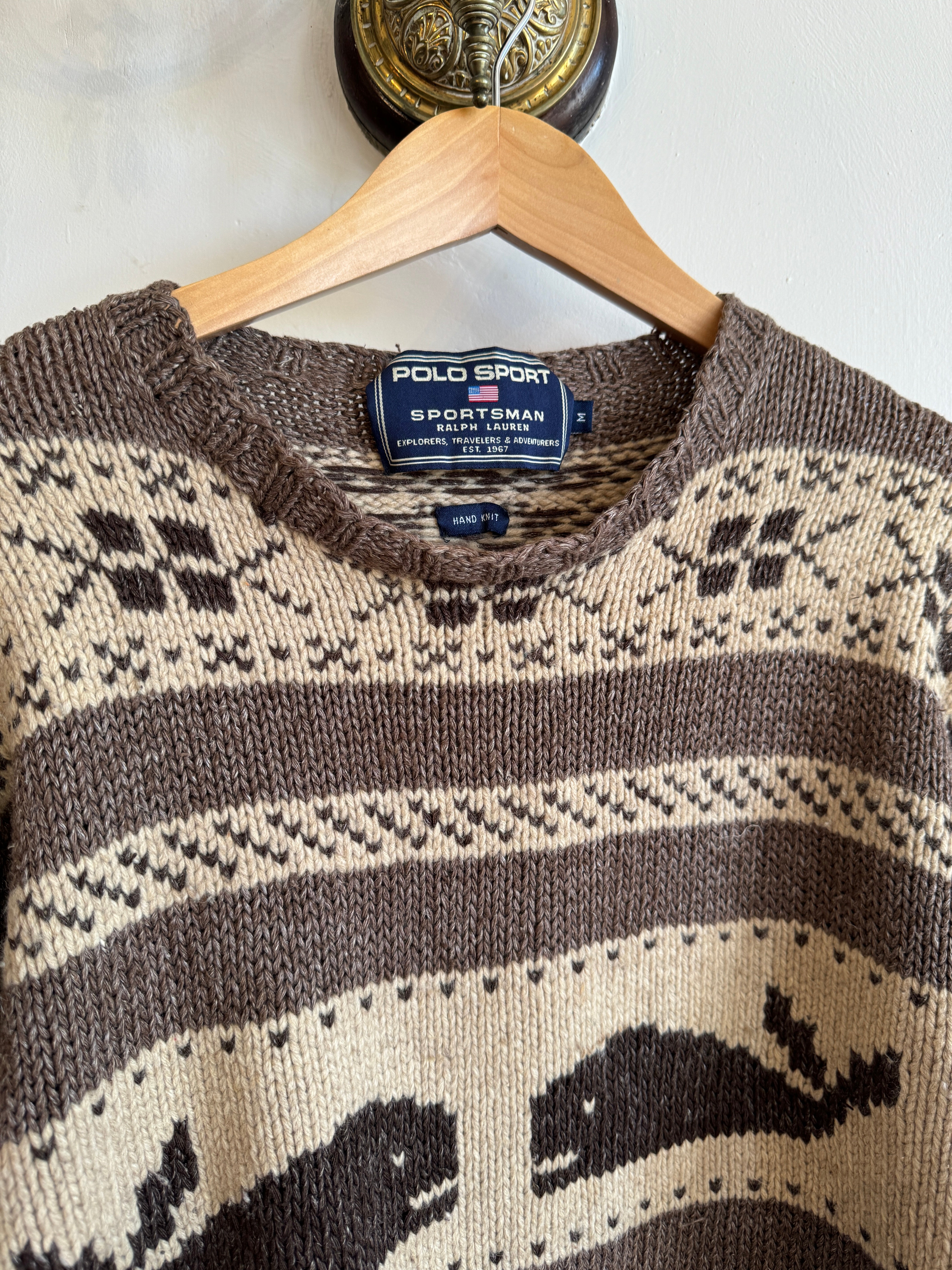Vintage Polo Ralph Lauren Hand Knit Jumper with Whales