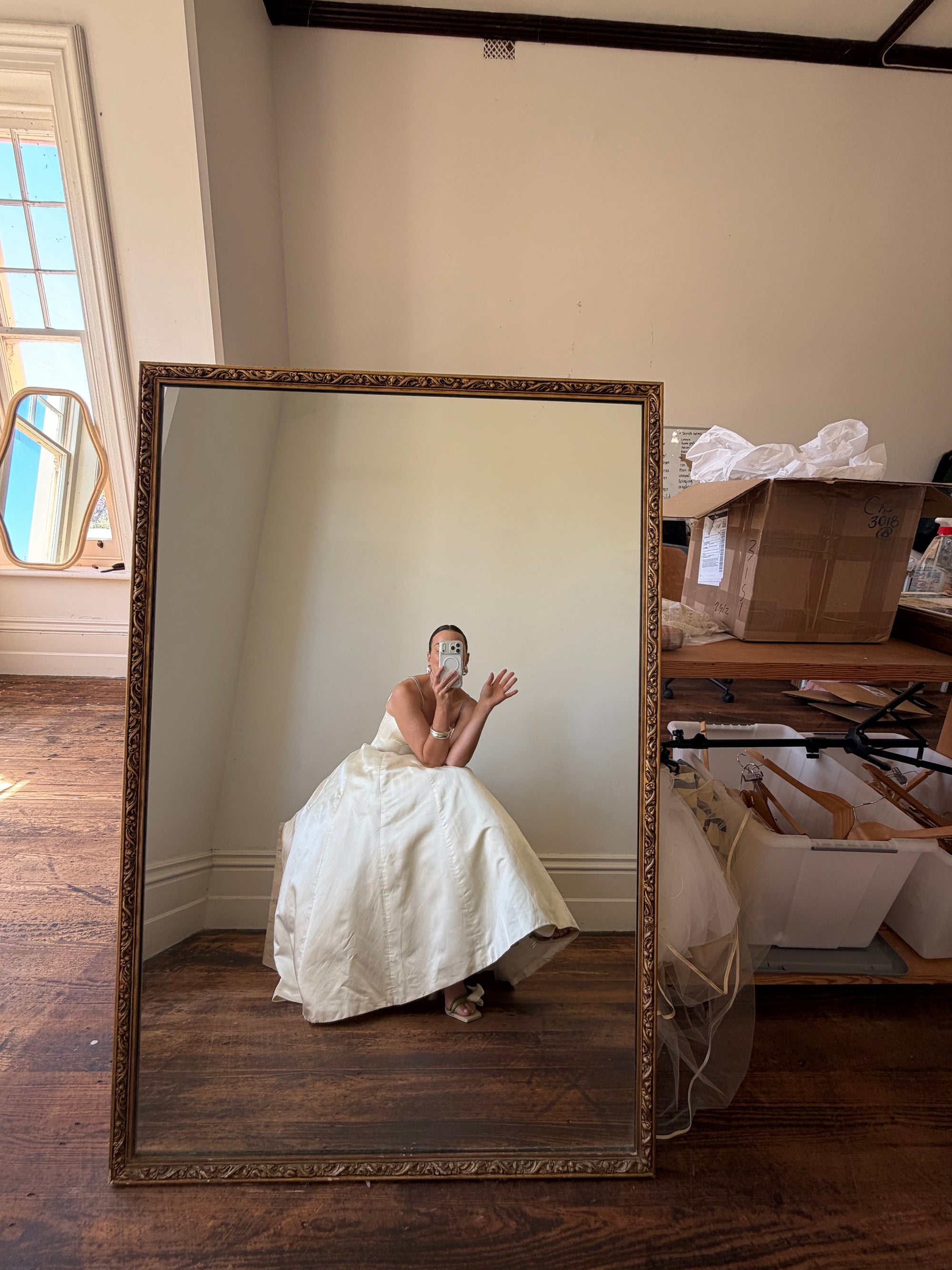 Vintage 90s Pure Silk Couture Diamante Wedding Gown