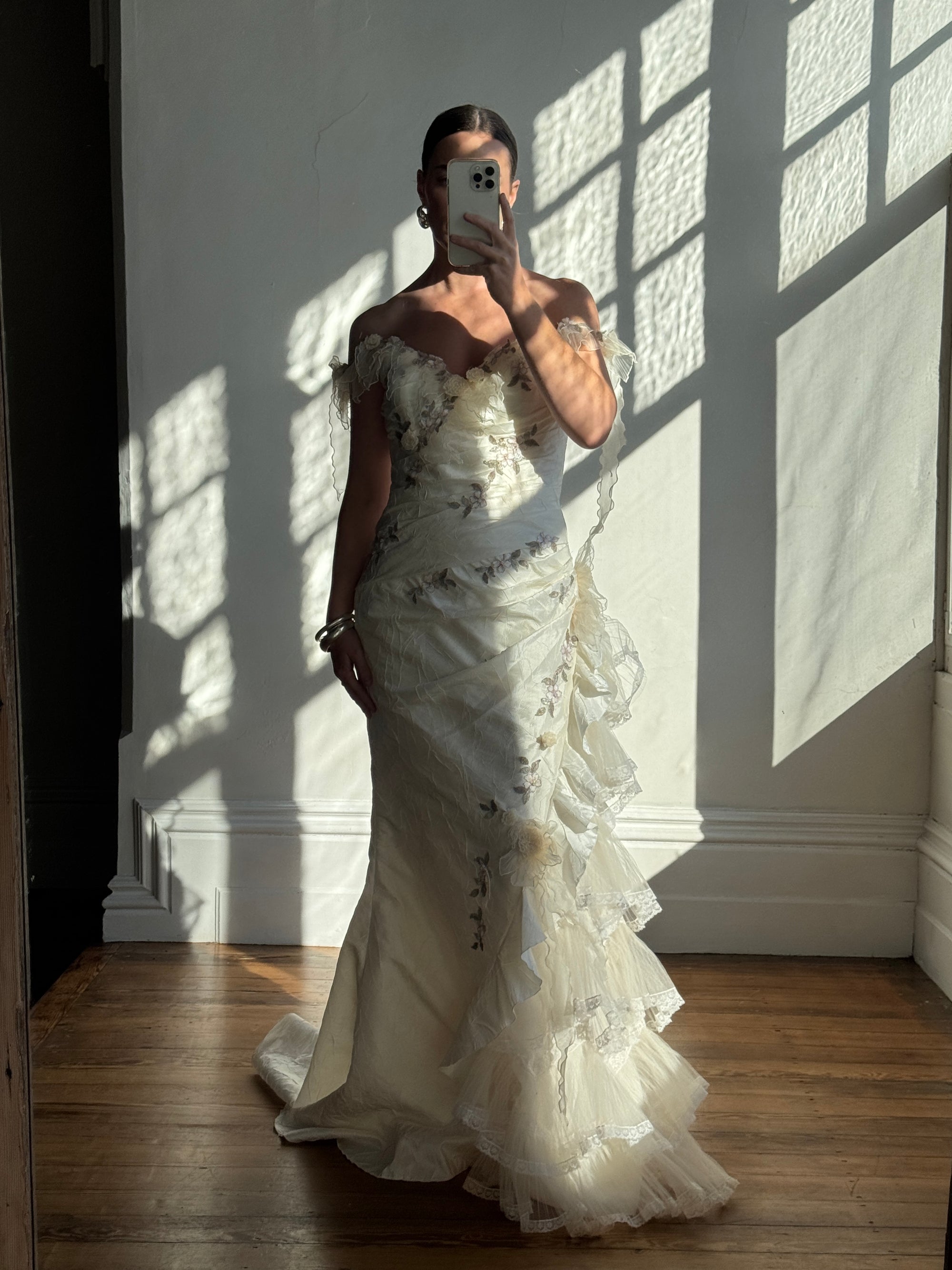 Vintage 90s Fairy Garden Wedding Gown Ivy