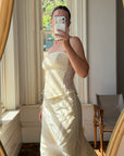 Vintage 90s Italian Pure Silk Taffeta and Sequin Bridal Set