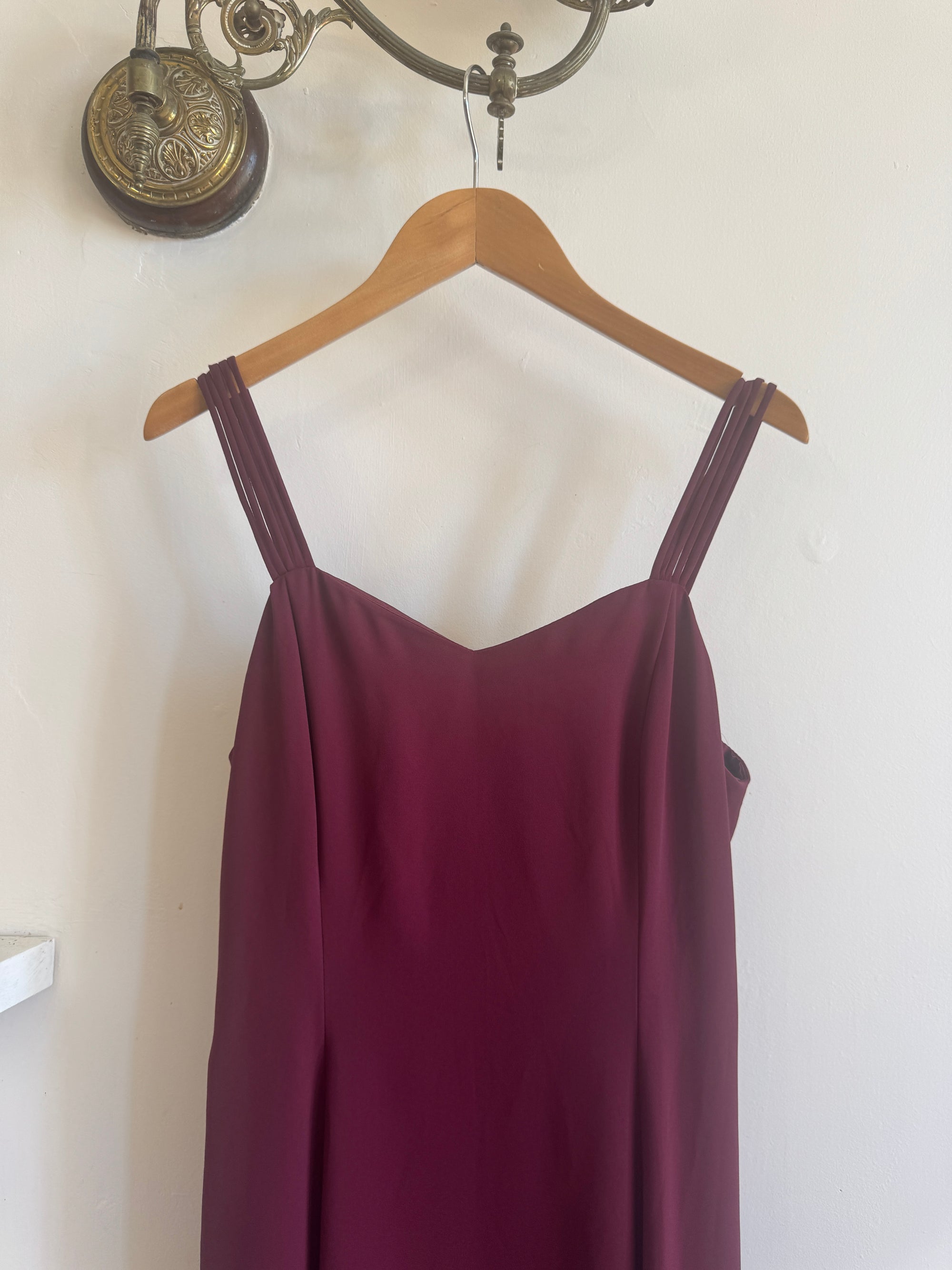 Vintage 90s Australian Made Plum Strappy Dress