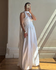 Vintage 90s Australian Made Lace Halter Satin Wedding Dress
