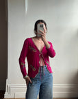 Vintage 90s Australian Made Dragonfly Sequin Tie Top