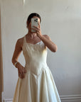 Vintage 90s Pure Silk Halter Princess Wedding Dress