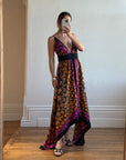 Vintage Y2K Lisa Ho Silk Scarf Dress Sunset