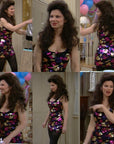 Vintage 90s Rainbow Disco Sequin Party Mini Dress