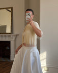 Vintage 60s Merino Wool Beaded Fringe Cardi and Tank Set