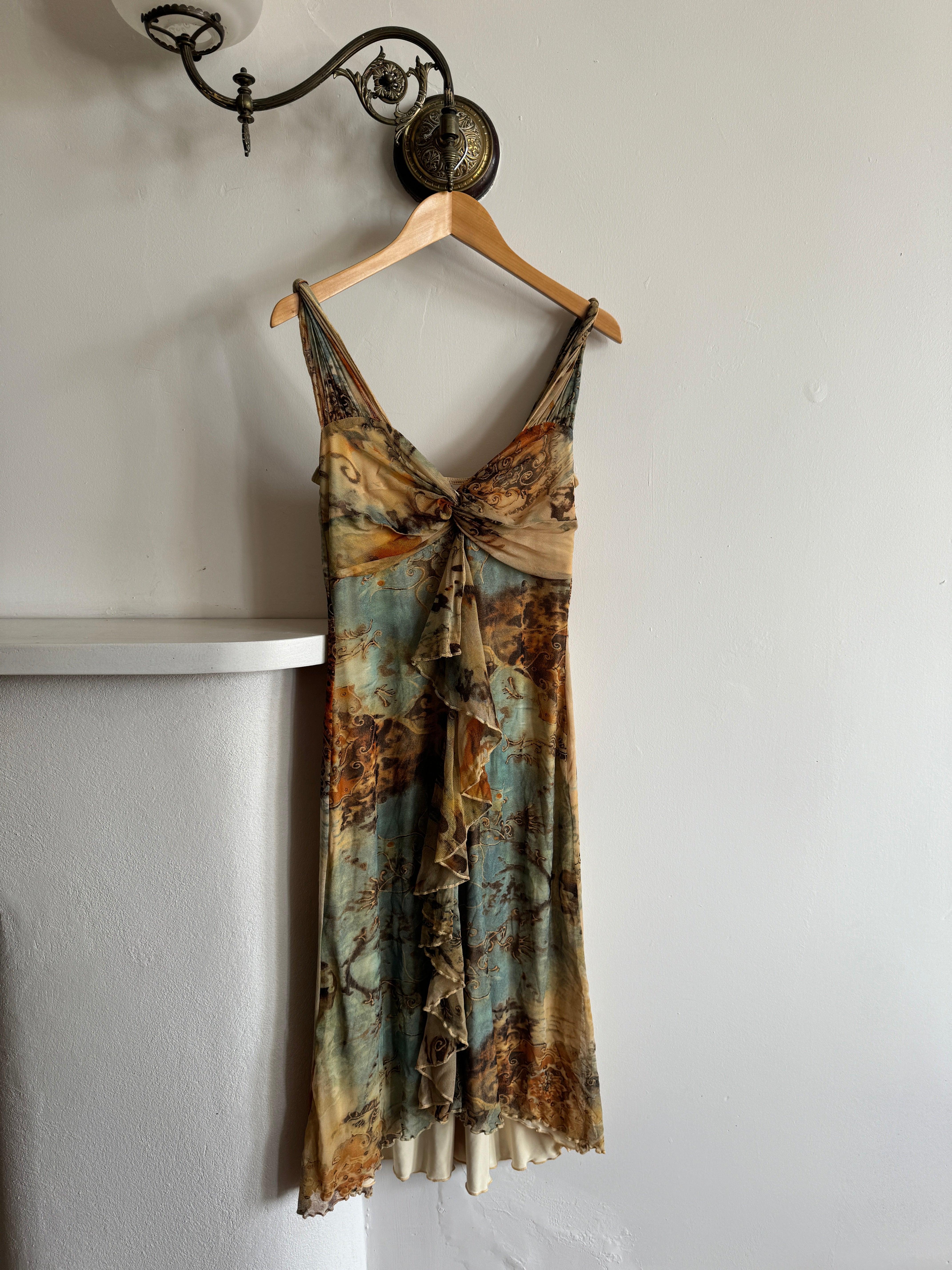 Vintage Y2K Golden Bodycon Dress