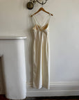 Vintage 90s Crepe Beaded Column Bridal Slip