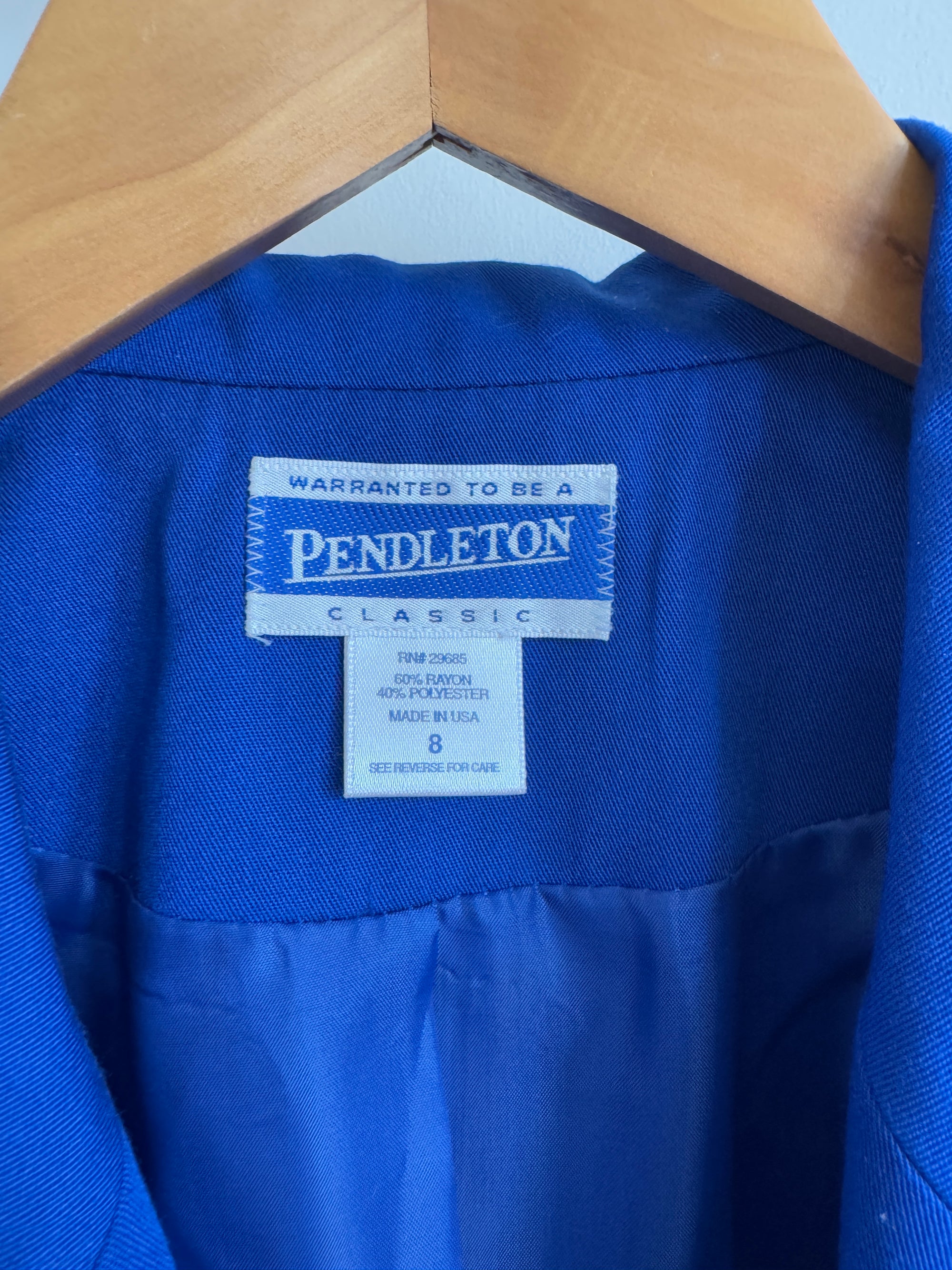 Vintage 90s Estate Cobalt Tailored Suit With Original Tags