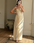 Vintage 90s Pure Silk Waterfall Strapless Bridal Gown