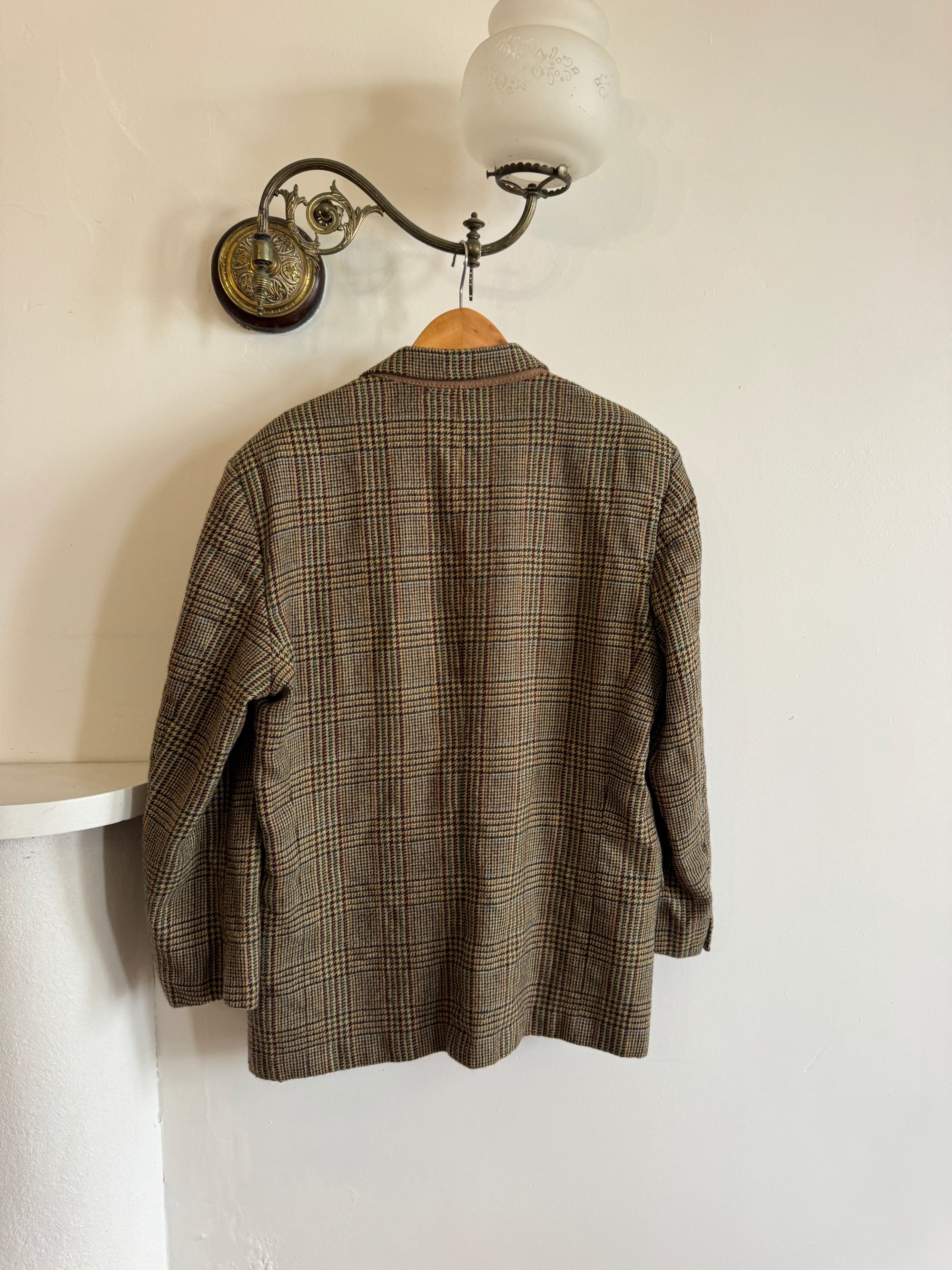 Vintage 60s Wool Plaid Blazer Multi