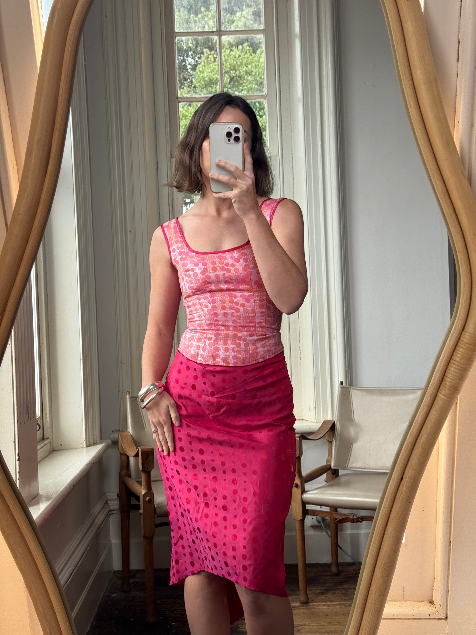 Vintage 90s Australian Made Polka Dot Pink Set