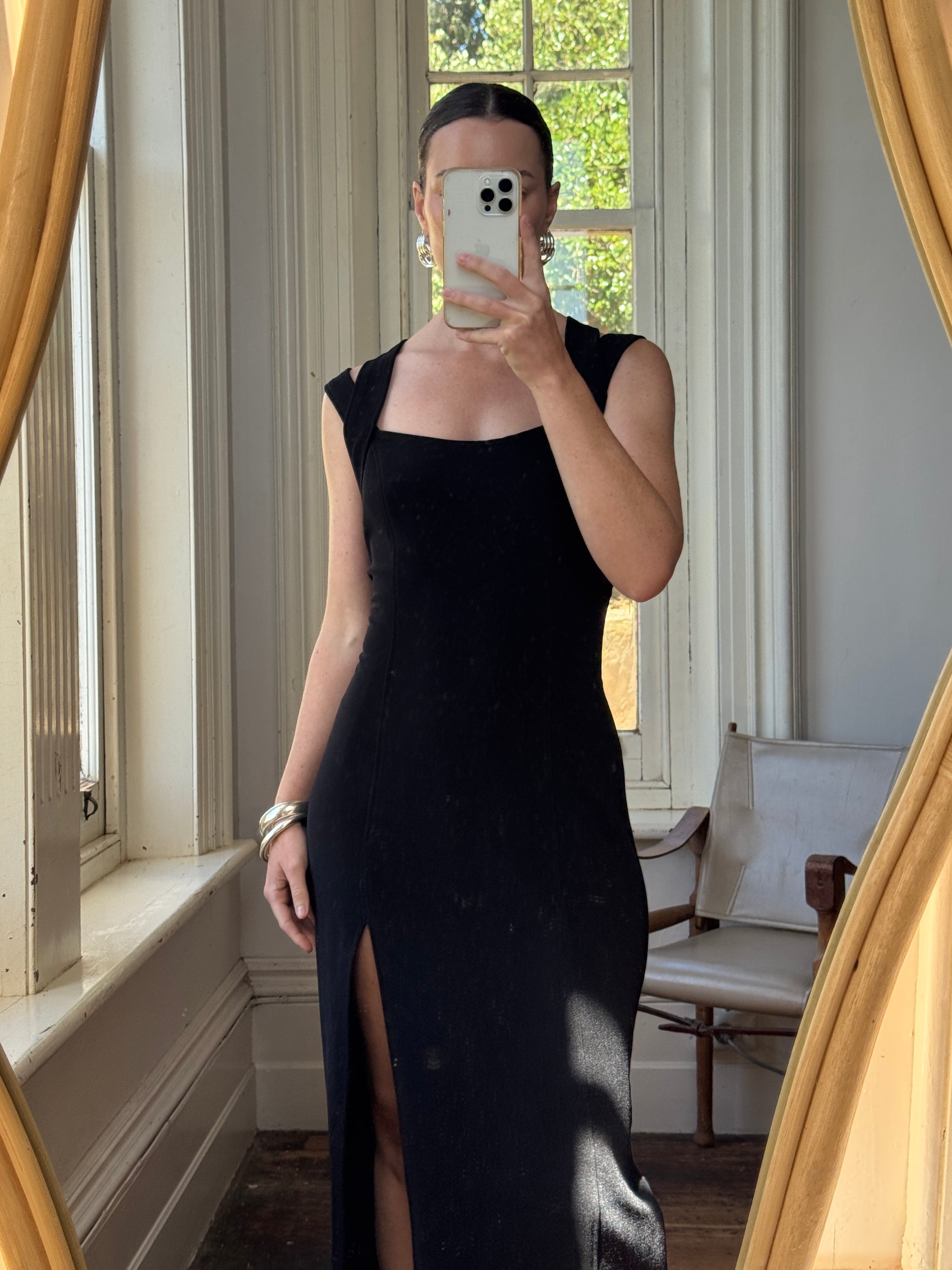 Vintage 90s Bodycon Midi Harness Straps With Rhinestone Buckles