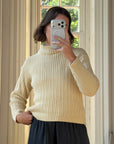 Vintage 90s Australian Pure Wool Cable Knit Jumper Creme