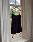 Vintage 90s Satin Micro Mini Dress Navy Satin