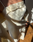 Vintage 90s Plus Size Satin Minimal Bow Wedding Dress and Sash