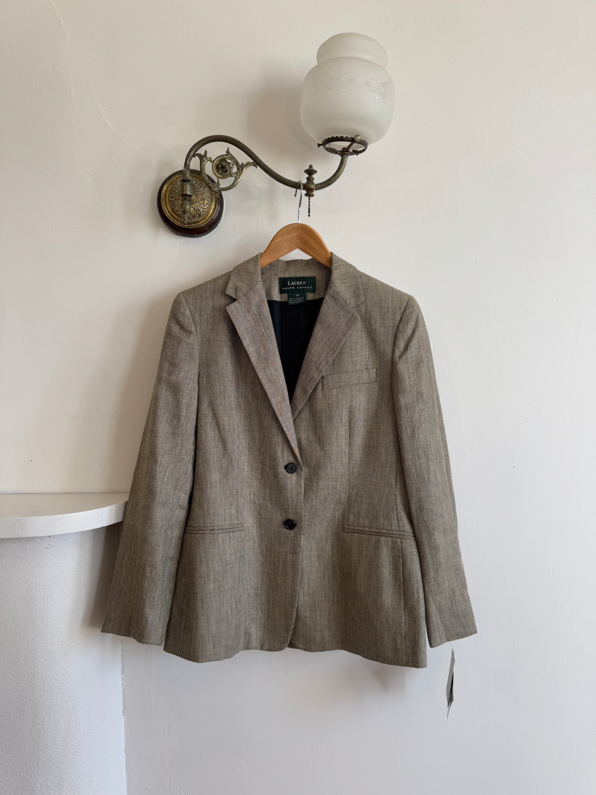 Vintage 90s Ralph Lauren Linen and Wool Tailored Blazer
