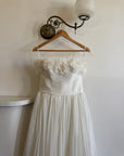 Vintage Y2K Cupcake Strapless Chiffon Wedding Gown