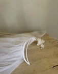 Vintage Cathedral Double Layer Veil with Headband and Flowers