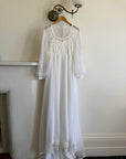 Vintage 60s Poet Sleeve Chiffon Wedding Gown