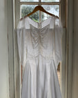 Vintage 40s Liquid Silk Satin Sheer Lace Wedding Gown