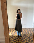 Vintage Wool Pleated School Skirt Grey