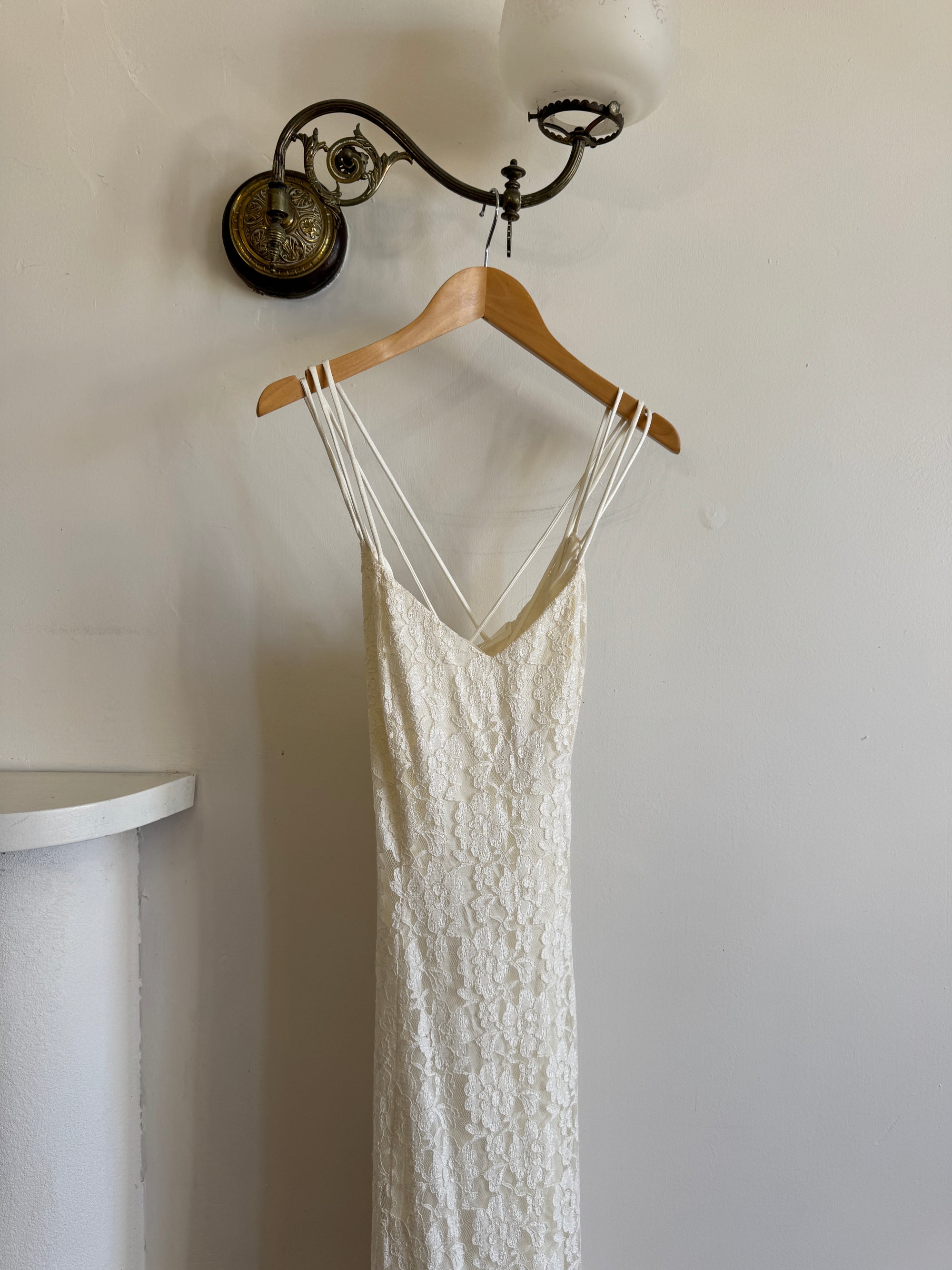 Vintage 90s Australian Made Lace Bridal Slip and Bolero