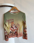 Vintage Y2K Buenos Aires Mesh Graphic Top