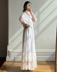 Vintage 70s Australian Made Off Lace Frill Wedding Gown